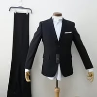 94｜TAKEO KIKUCHI 2B艶ネイビーシャドーストライプ3ピース