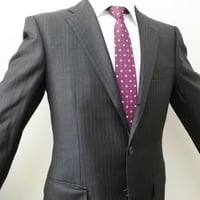 M106｜Internationai Gallery BEAMS 段返り3Bダークグレーストライプスーツ(46) 定価115,000円 インターナショナルギャラリービームス