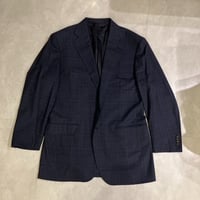 XL185.5｜SHIPS×ロロピアーナ 2Bダークネイビーチェックスーツ(52) 定価110,000円 シップス
