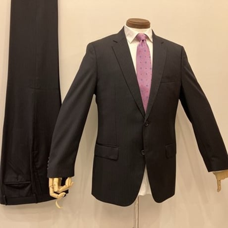 XL178｜HUGO BOSS(ヒューゴボス) 2Bブラックストライプスーツ(50) 定価117,000円
