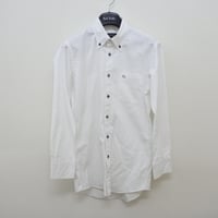 シャツS8｜BURBERRY BLACK LABEL  ホワイトシャドーストライプ【ボタンダウン】シャツ(38)
