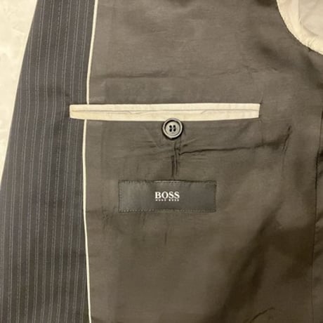 XL178｜HUGO BOSS(ヒューゴボス) 2Bブラックストライプスーツ(50) 定価117,000円
