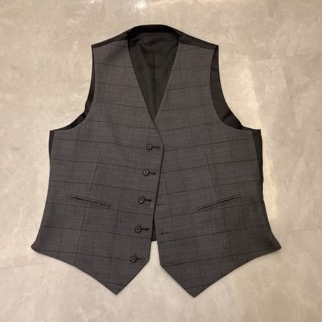 B12｜ダークブラウン＋グレーチェックベスト