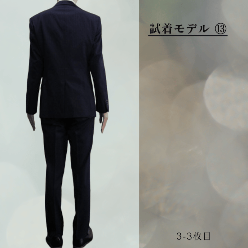 38｜SUIT SELECT ２ボタンネイビーストライプ3ピーススーツ(Y6)スーツ 