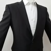 S50｜COMME CA MEN 2Bブラックシャドーストライプスーツ(44) 定価75,900円 コムサメン