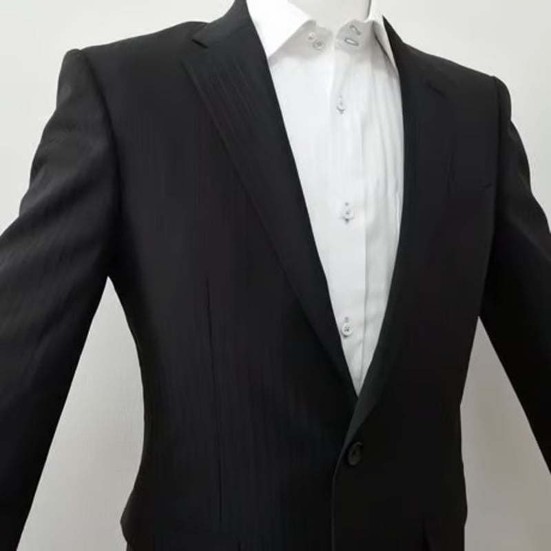 132|COMME CA MEN 2Bブラックシャドーストライプスーツ(44 132|COMME CA MEN 2Bブラックシャドーストライプスーツ(44