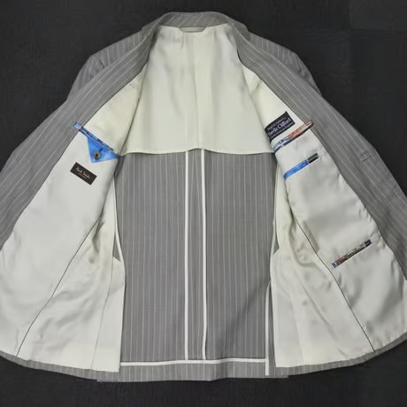 M｜Paul Smith Collection×Savile Clifford ２Bベージュブラウンストライプスーツ(M) 定価135,000円 ポールスミスコレクション