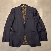L147｜Paul Smith×ロロピアーナ 2Bダークネイビーストライプ3ピーススーツ(L) 定価121,000円 ポールスミス