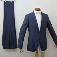 XL174｜TAKEO KIKUCHI 段返り3Bブルーグレーストライプスーツ(XL相当) 定価66,000円 タケオキクチ