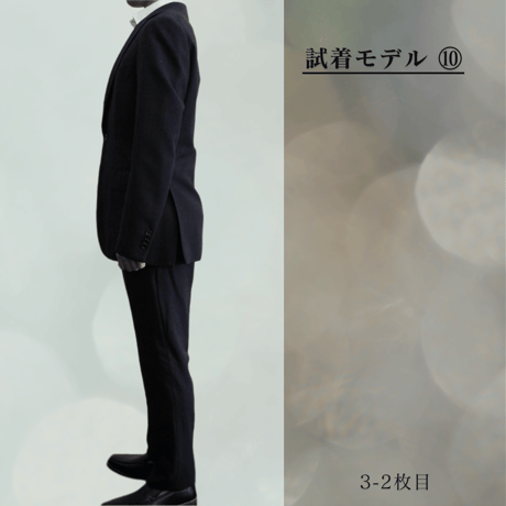 S16｜SHIPS 段返り3Bブラックドット柄スーツ(44) 定価97,900円 シップス