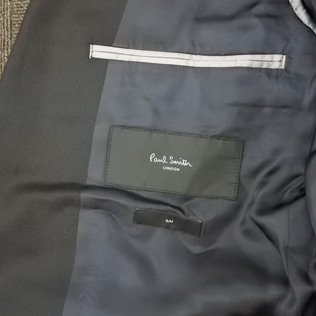 L155｜Paul Smith×ロロピアーナ 2Bブラックスーツ(L) 定価143,000円 ポールスミス