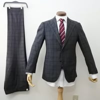 S41｜UNITED ARROWS SOVEREIGN 段返り3Bダークグレーチェックスーツ(44) 定価152,000円 ユナイテッドアローズ