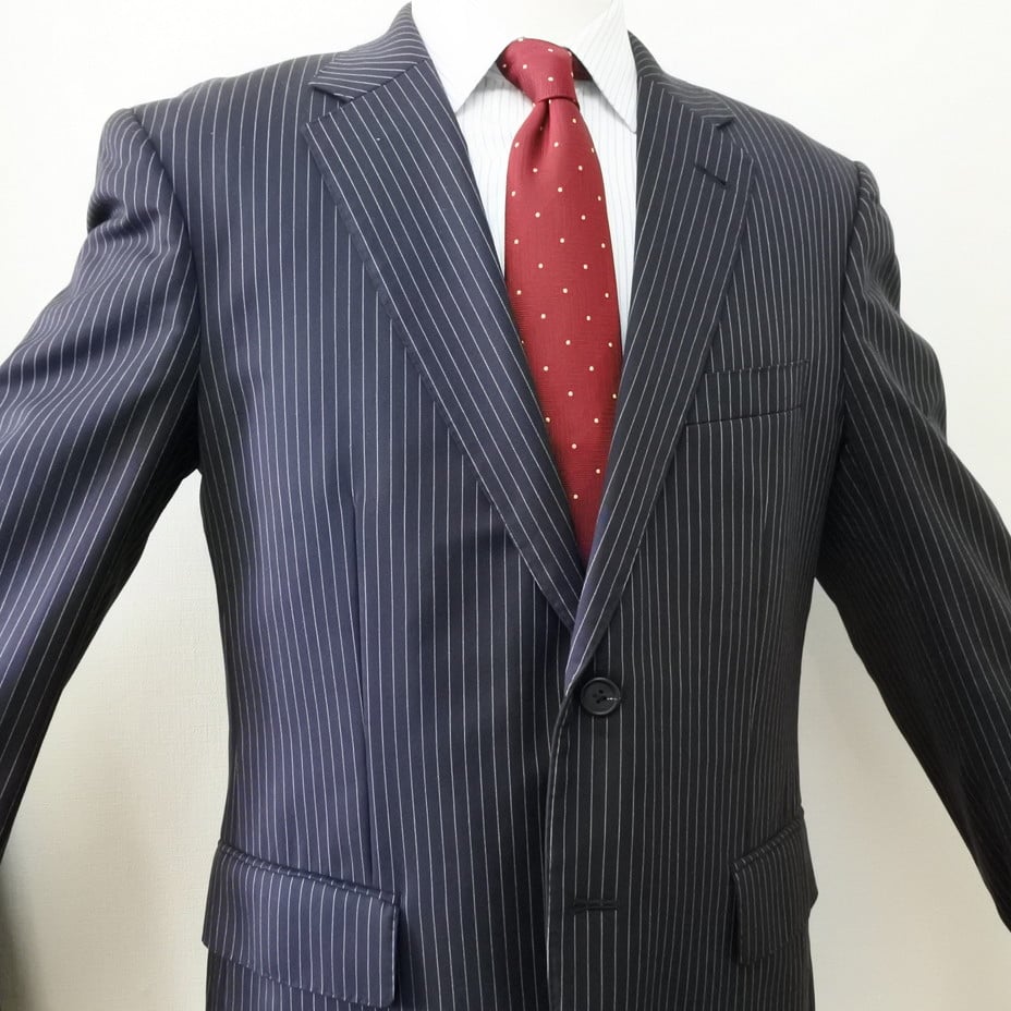 新品☆Paul Smith ストライプ ベスト☆紺色☆L2サイズ☆裏地黒 L162｜Paul Smith 2Bダークネイビーストライプスーツ(L2) 定価99,000円