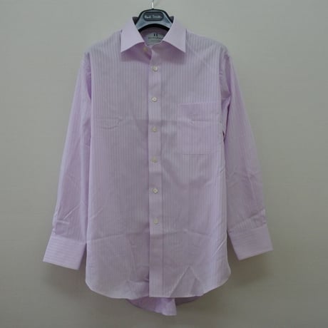 シャツM11｜Harvie&Hudson 薄ピンクシャドーストライプシャツ(M)