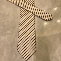 N36｜BURBERRY BLACK LABEL  ホワイト✕ネイビーレジメンタイ
