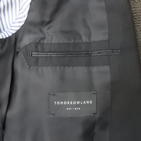 XL185｜TOMORROWLAND✕DRAGO 2B織柄ブラックスーツ(50) 定価112,000円 トゥモローランド