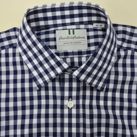シャツM12｜Harvie&Hudson ギンガムチェックシャツ(M)