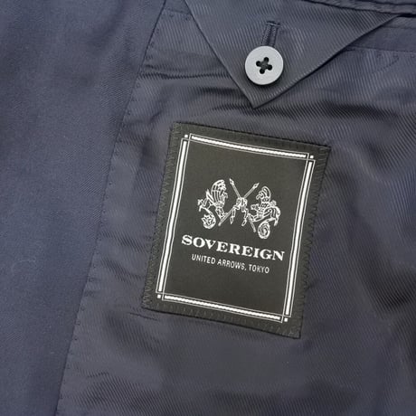 XL182｜UNITED ARROWS SOVEREIGN 段返り3Bダークネイビースーツ(50) 定価152,000円 ユナイテッドアローズ