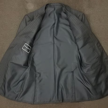M98.5｜Internationai Gallery BEAMS 3Bダークグレーストライプスーツ(46) 定価132,000円 インターナショナルギャラリービームス