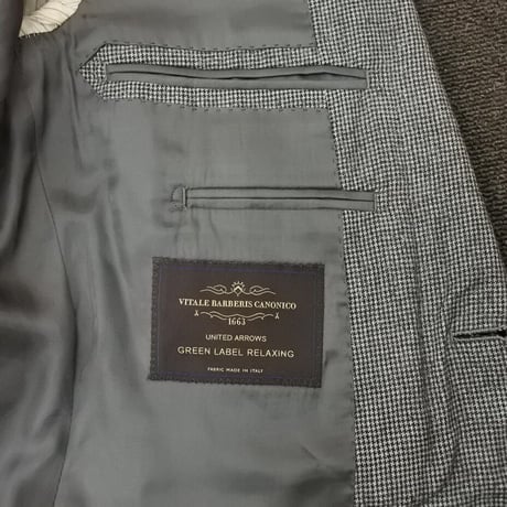 L233｜UNITED ARROWS GREEN LABEL RELAXING 2Bグレー千鳥チェックスーツ(48) ユナイテッドアローズ