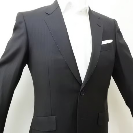 M77｜Paul Smith Collection✕CERRUTI ２ボタンブラックシャドーストライプスーツ(M) 定価135,000円 ポールスミスコレクション