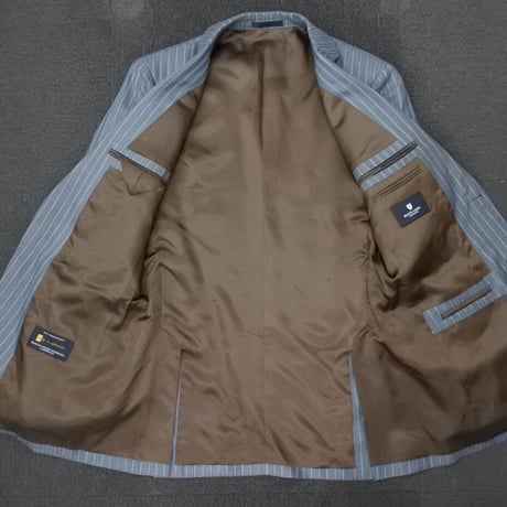 L135｜BLACKLABEL CRESTBRIDGE 2Bグレーストライプスーツ(40R) 定価110,000円 ブラックレーベルクレストブリッジ