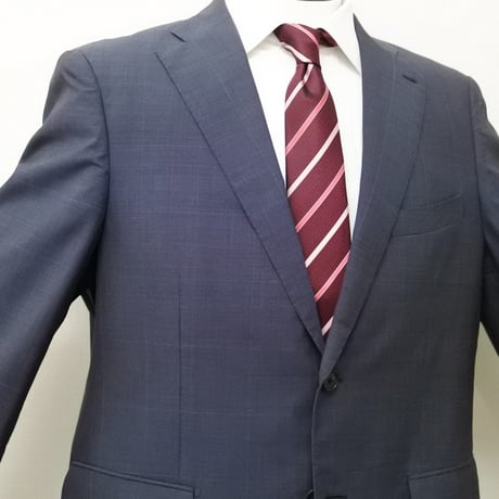 M127｜THE SUIT COMPANY 2Bネイビーグレーチェックスーツ(170cm-2Drop) ザスーツカンパニー