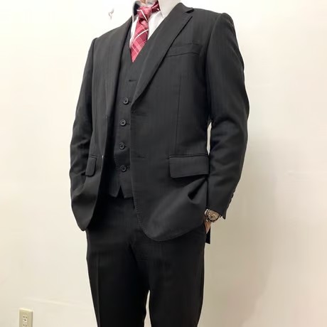 M87｜Paul Smith SOHO 2Bダークブラウンストライプ3ピーススーツ(M) 定価131,000円 ポールスミス