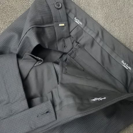 M84｜Paul Smith SOHO×ロロピアーナ 2Bブラックシャドーストライプドット柄スーツ(M) 定価132,000円 ポールスミス