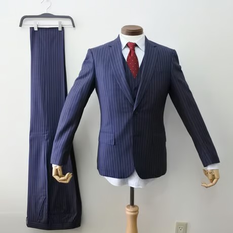 ✨最終値下✨　現行Paul Smith Zegnaスーツ　ネイビーストライプXL ポールスミスロンドン 高級生地ゼニア セットアップ ストライプ