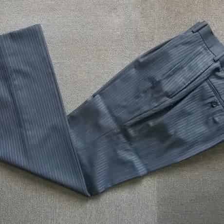 S27｜BURBERRY  BLACK LABEL  段返り3Bダークネイビーストライプスーツ(36R) 定価84,500円 バーバリーブラックレーベル