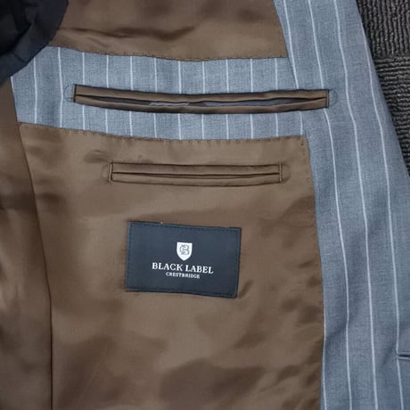 L135｜BLACKLABEL CRESTBRIDGE 2Bグレーストライプスーツ(40R) 定価110,000円 ブラックレーベルクレストブリッジ