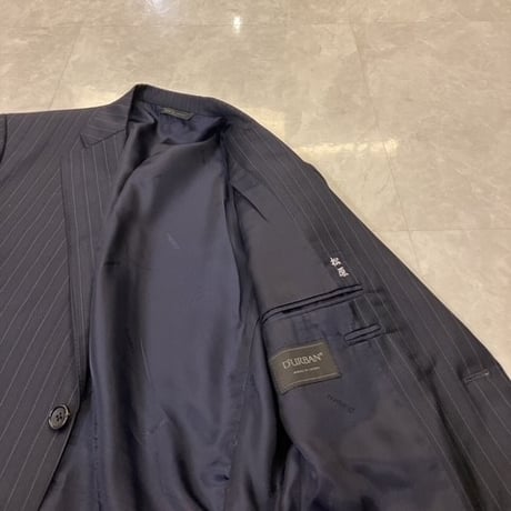 S58.5｜D'URBAN( ダーバン)✕ロロピアーナ 2Bダークネイビーストライプスーツ(AB4)定価126,000円