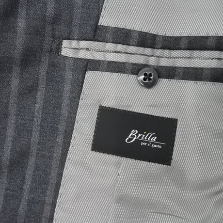 L159｜Brilla per il gusto 2Bダークグレーストライプスーツ(48) 定価165,000円 BEAMS
