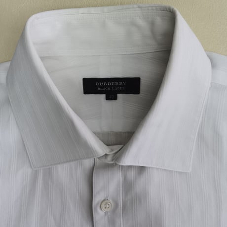 シャツL1｜BURBERRY BLACK LABEL ホワイトシャドーストライプシャツ(40)