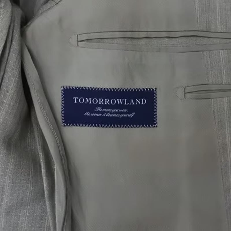 112|TOMORROWLAND×TAYLOR&LODGE 2Bグレーストライプスーツ(8D4 112|TOMORROWLAND×TAYLOR&LODGE 2Bグレーストライプスーツ(8D4