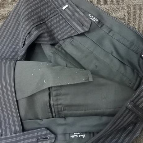 M89｜Paul Smith×Zegna 2Bブラックストライプスーツ(M) 定価99,000円 ポールスミス