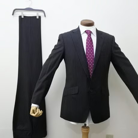日本製 Paul Smith REDA セットアップスーツ ストライプ ブラック PAUL SMITH LONDONポールスミス ロンドン REDA SUPER 110's生地