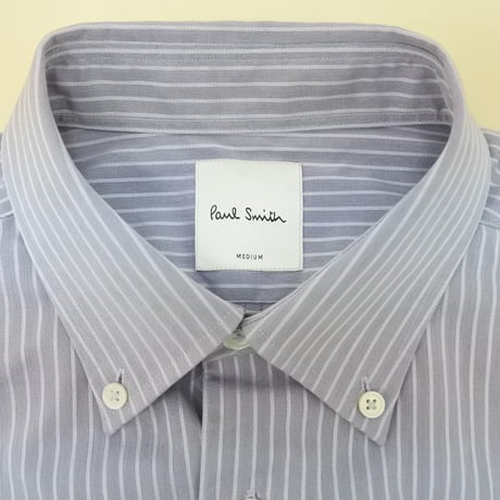 シャツM7｜Paul Smith  ブルーストライプBDシャツ(M)