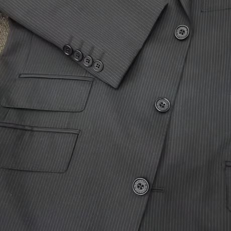 M104｜BURBERRY BLACK LABEL 3Bブラックピンストライプスーツ(38R) 定価84,500円 バーバリーブラックレーベル