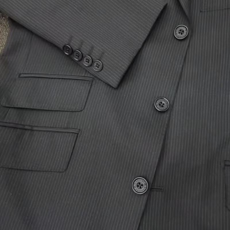 52|BURBERRY BLACK LABEL 3Bブラックピンストライプスーツ(38R 52|BURBERRY BLACK LABEL 3Bブラックピンストライプスーツ(38R