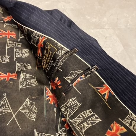 L147｜Paul Smith×ロロピアーナ 2Bダークネイビーストライプ3ピーススーツ(L) 定価121,000円 ポールスミス