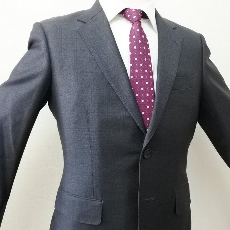 25｜最新モデル Paul Smith×REDA 2ボタンダークグレーウインドウペン 