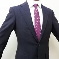 S16｜SHIPS 段返り3Bブラックドット柄スーツ(44) 定価97,900円 シップス