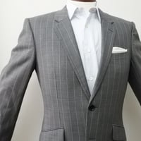 L146｜TAKEO KIKUCHI 2Bグレーストライプスーツ(3) 定価66,000円 タケオキクチ
