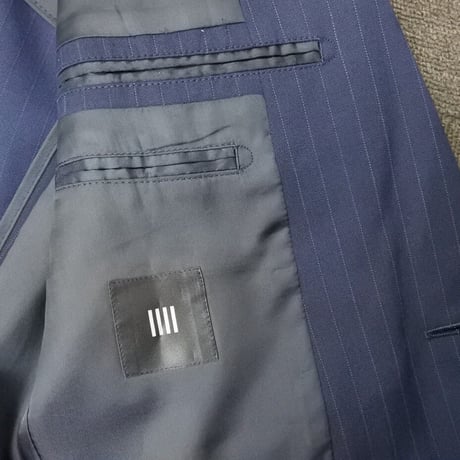 L136｜SUIT SELECT ２Bネイビーストライプ3ピーススーツ(Y6)スーツセレクト