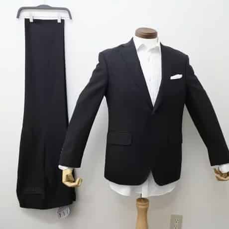 S54｜THE SUIT COMPANY 段返り２Bブラックストライプスーツ(165cm-4Drop)スーツセレクト