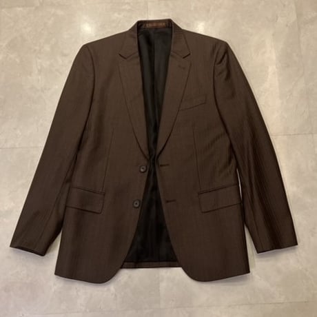 M81｜Paul Smith SOHO×Zegna 2Bダークブラウンストライプスーツ(M) 定価132,000円 ポールスミス