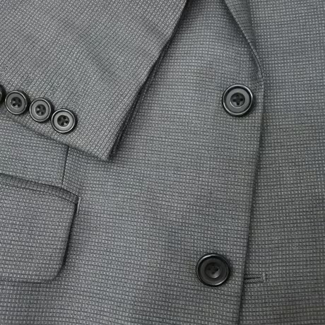 L130｜TAKEO KIKUCHI LUXURY COLLECTION 2Bグレーチェックスーツ(3) 定価126,000円 タケオキクチ