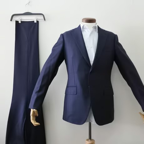 S52｜SHIPS×REDA 段返り3Bネイビーグレーグレンチェックスーツ(44) 定価121,000円 シップス